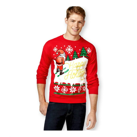 AMERICAN RAG NEW 4281 Holiday Santa and Dog Faceswap Meme Sweatshirt L 